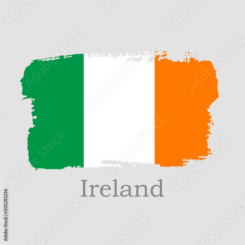 Vector Illustration Hand Draw Ireland Flag National Ireland