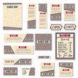 Corporate identity template for barbershop. Set of banner template. Voucher,card,brochure,invitation label, price list, open and closed board.Business information objects in retro and vintage. 