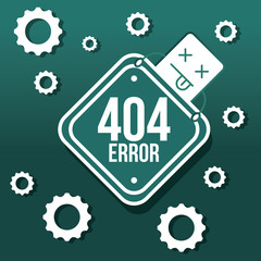 Wall Mural - 404 error cartoon page website fail setting green background vector illustration