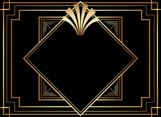 Poster - Geometric Art Deco Style Frame Design