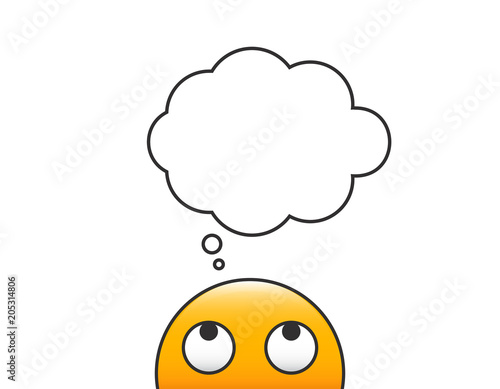 Thinking Emoticon Person Character Vector Character Looking Up At A Empty Comic Cartoon Bubble Transparent Background Buy This Stock Vector And Explore Similar Vectors At Adobe Stock Adobe Stock
