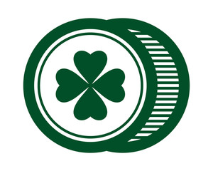 Wall Mural - green clover leaf leaves plant circle icon image vector logo