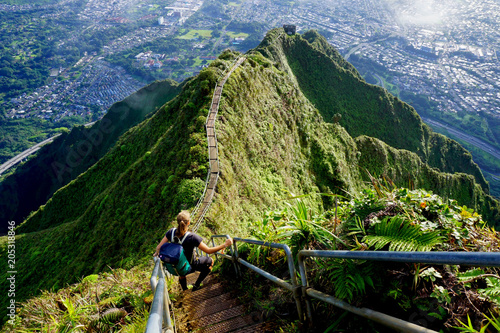 Cuadros en Lienzo The Stairway to Heaven, Haiku Stairs, Oahu, Hawaii, The USA