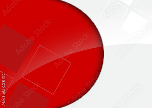 Red and White Glossy Background with Decorative Squares - Abstract Geometrica...