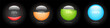 Four colorful marble of percentage download progressive status for vector graphic design concept