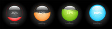 Four Colorful Marble Of Percentage Download Progressive Status For Vector Graphic Design Concept