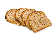 Whole Wheat Bread Isolated On White Background.