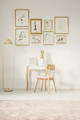 Wall Mural - Feminine flat interior with gallery