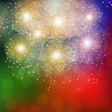 Fototapeta Kosmos - Colorful Fireworks Illustration.