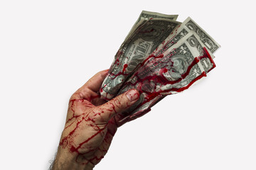 Bloody hand concept