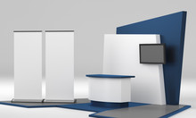 Fair Trade Booth, Or Kiosk. Stand Design In Exhibition