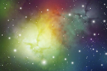 Wall Mural - elegant universe scientific outer space wallpaper. cosmic light colorful nebula vector background fo