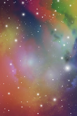 Wall Mural - elegant universe scientific outer space wallpaper. cosmic light colorful nebula vector background fo