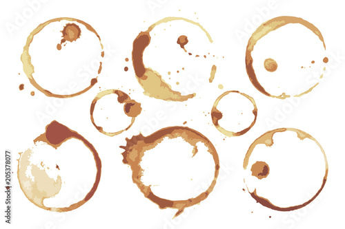 Fotografía Coffee and Tea Stains Left by Cup Bottoms Set