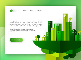 Green city eco friendly web landing page design