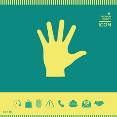 Wall Mural - Helping hand silhouette- icon