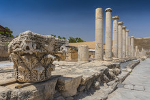 Ruins Of The Roman Byzantine City Scythopolis, Tel Beit Shean National Park, Israel.