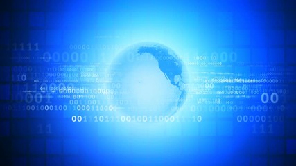 Wall Mural - blue business globe background technology