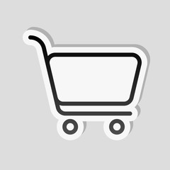 Wall Mural - Shopping cart icon. Simple linear icon with thin outline. Sticke