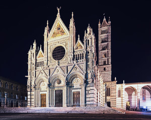 Sticker - Siena Cathedral at night