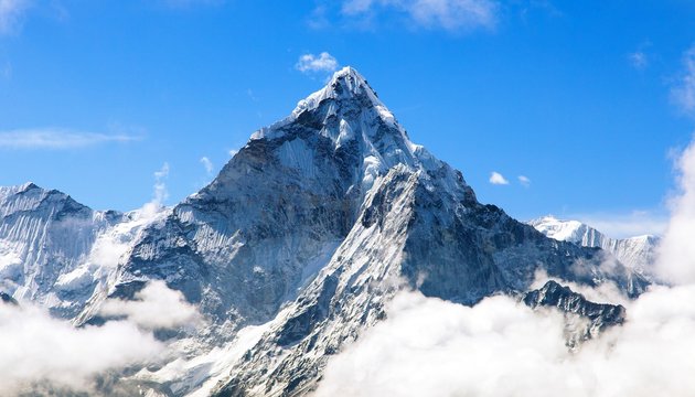 Mount Ama Dablam within clouds