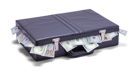 Briefcase with Money Sticking Out