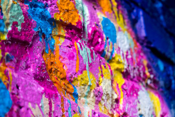 A close up of a painted wall