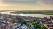 aerial view of rostock and the river warnow