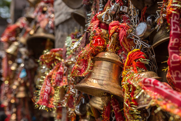 Wall Mural - Bells in hindu Kamakhya Mandir temple in Guwahati, Assam state, North East India