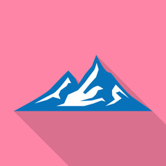 Canvas Print - Mountain icon. Flat illustration of mountain vector icon for web design