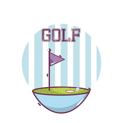 Poster - Golf hole and flag