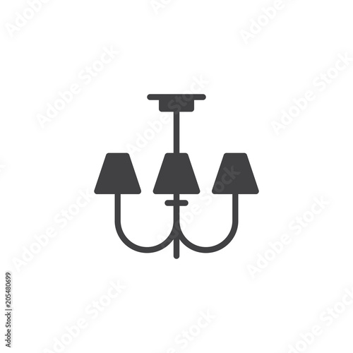 Chandelier Vector Icon Filled Flat Sign For Mobile Concept And