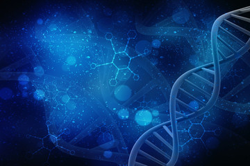 3d render of dna structure, abstract background