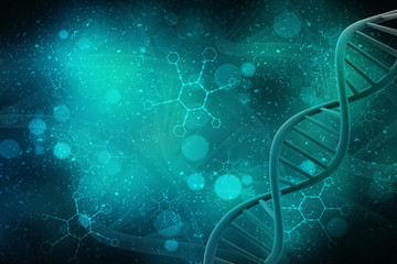 3d render of dna structure, abstract background