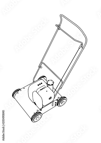 sketch of a lawn mower vector - Buy this stock vector and explore