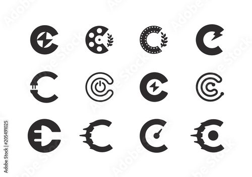 Set Of Letter C Logo Design Template Cinema Sd Electric Flash Set Of Letter C Logo Design Template Cinema Sd Electric Flash Creative Concepts