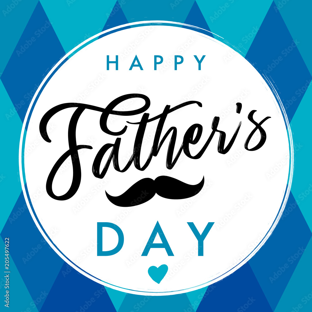 Happy Father`s Day elegant lettering banner blue. Happy Fathers Day ...