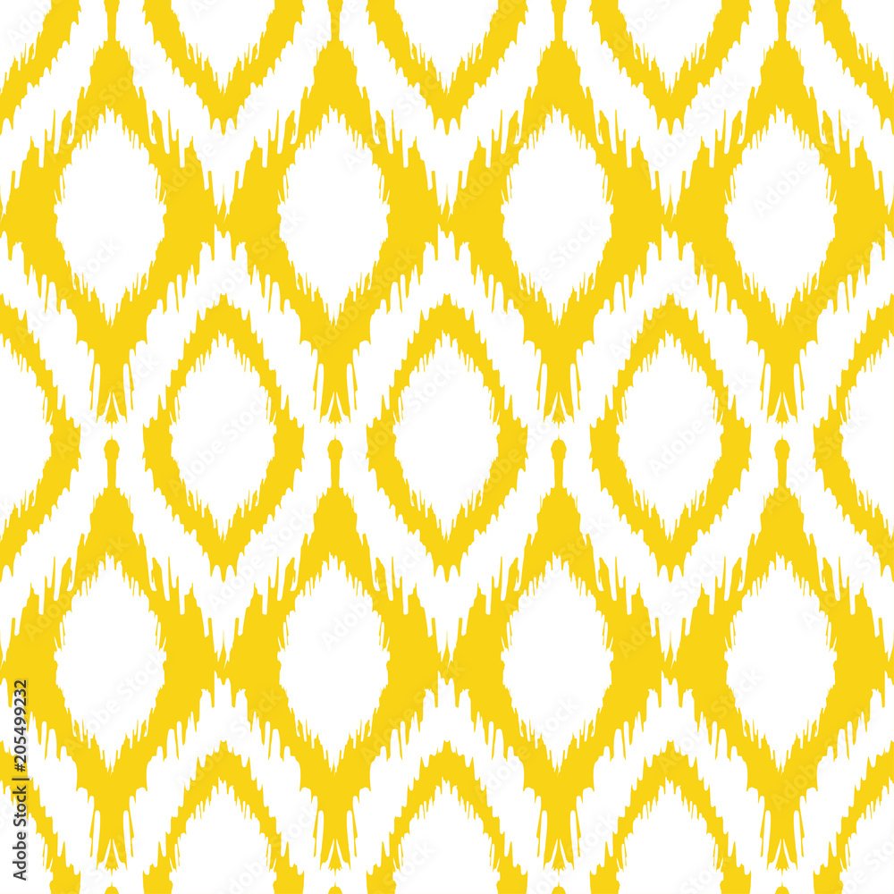 Seamless ikat pattern in yellow and grey colors. Vector tribal background  Stock Vector | Adobe Stock, image size:1000x1000