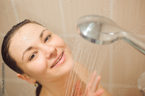 Beautiful Naked Young Woman Smiling While Taking Shower In Bathroom Stock Photo Adobe Stock Beautiful Naked Young Woman Smiling While Taking Shower In Bathroom Stock Photo Adobe Stock