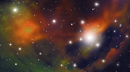 Wall Mural - astrology mystic outer space background. vector digital illustration of universe.