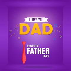 Wall Mural - Happy Father Day i love you dad calligraphy vector template design