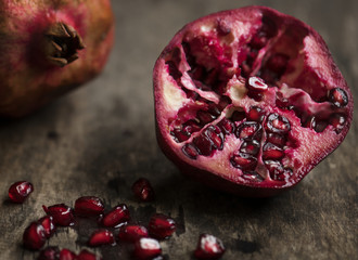 Wall Mural - Fresh pomegranate food photography recipe idea