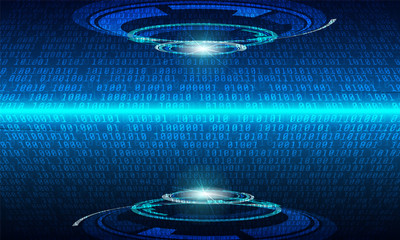 Aufkleber - Hi Technology Sci fi Cyber Security Concept Vector Background. Abstract Blue Binary Digital Number Code And Illustration