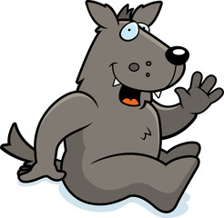 Sticker - Cartoon Wolf Sitting