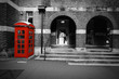 © David Carillet - Black and white street scene with selective color on a red phone box in Sydney, Australia