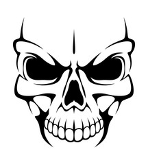 Sticker - Angry skull on a white background