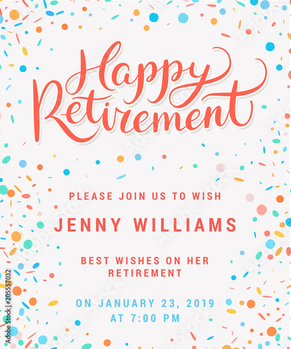 Cuadros en Lienzo Happy retirement. Party invitation.