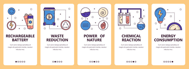 Vector line art web and mobile app template set