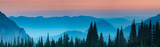Fototapeta Zachód słońca - Blue hour after sunset over the Cascade mountains