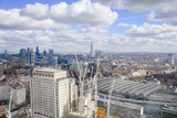 Fototapeta Londyn - London city skyline, aerial view
